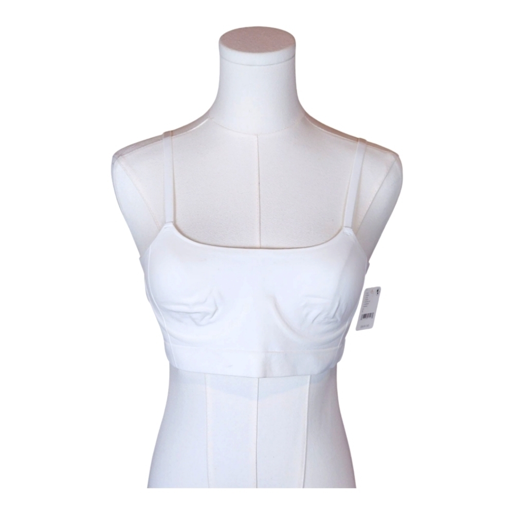 Free People Intimately White Bralette S NWT Seamless Square Neck Adjustable